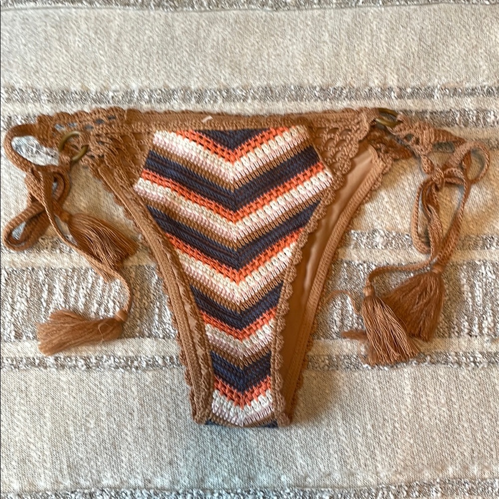 Aerie Multicolor Crochet Chevron Bikini Bottom
